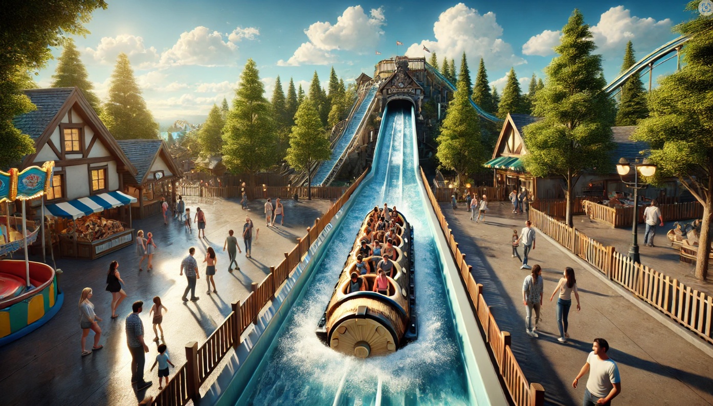 Zu verkaufen: Gebrauchte Wildwasserbahn f&uuml;r Freizeitpark